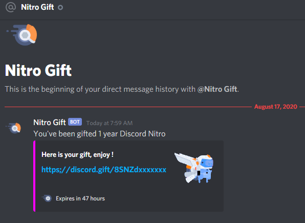 discord fake nitro gift link generator